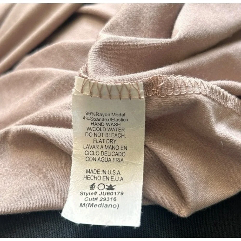 Ooh La Luxe Womens‎ Jumpsuit Mauve Tan M Wide Leg Lounge Boho Chic Minimalist